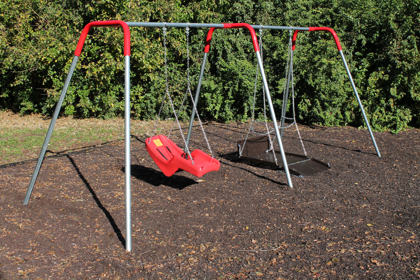 2 Bay ADA Swing with wheelchair platform and JennSwing seat