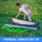 A man taking a 9 Square set out of a bag