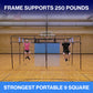 Two people hanging on a 9 Square Castle Squares Pro set
