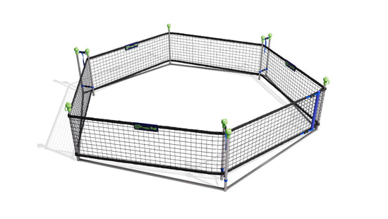 gaga ball game with metal frame and nets