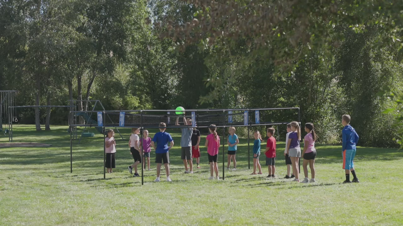 people playing 9 square