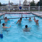 Guys playing 9 square in the pool at king henry